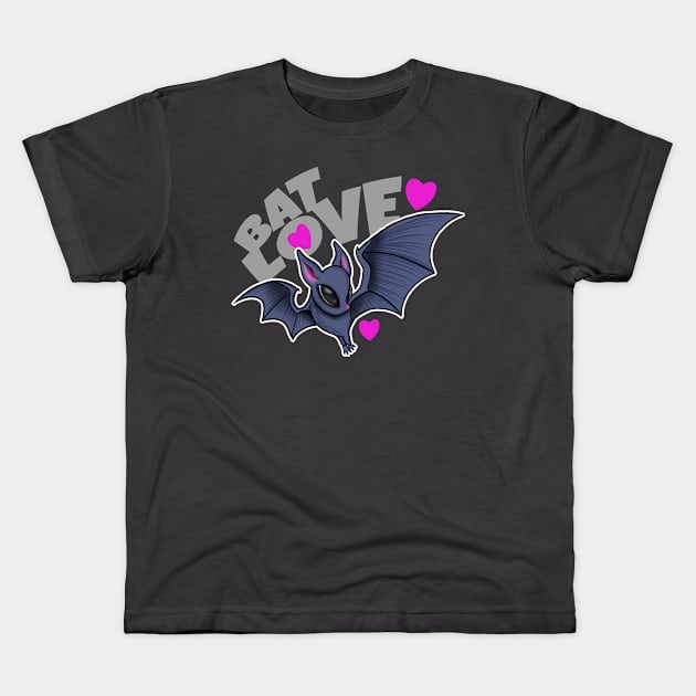 Cute Bat Lover Kids T-Shirt by Space Truck